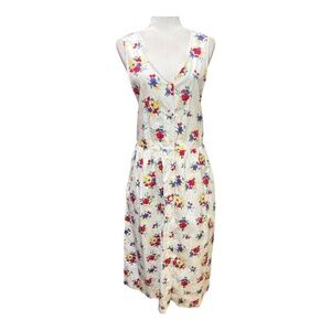 Vintage Floral Maxi Button-Down Floral Dress Tablots Plus-Size